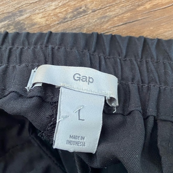 Gap Women’s Pull On Pants Size L Lyocell Tencel Cropped Tapered Downstring Black - Picture 13 of 14
